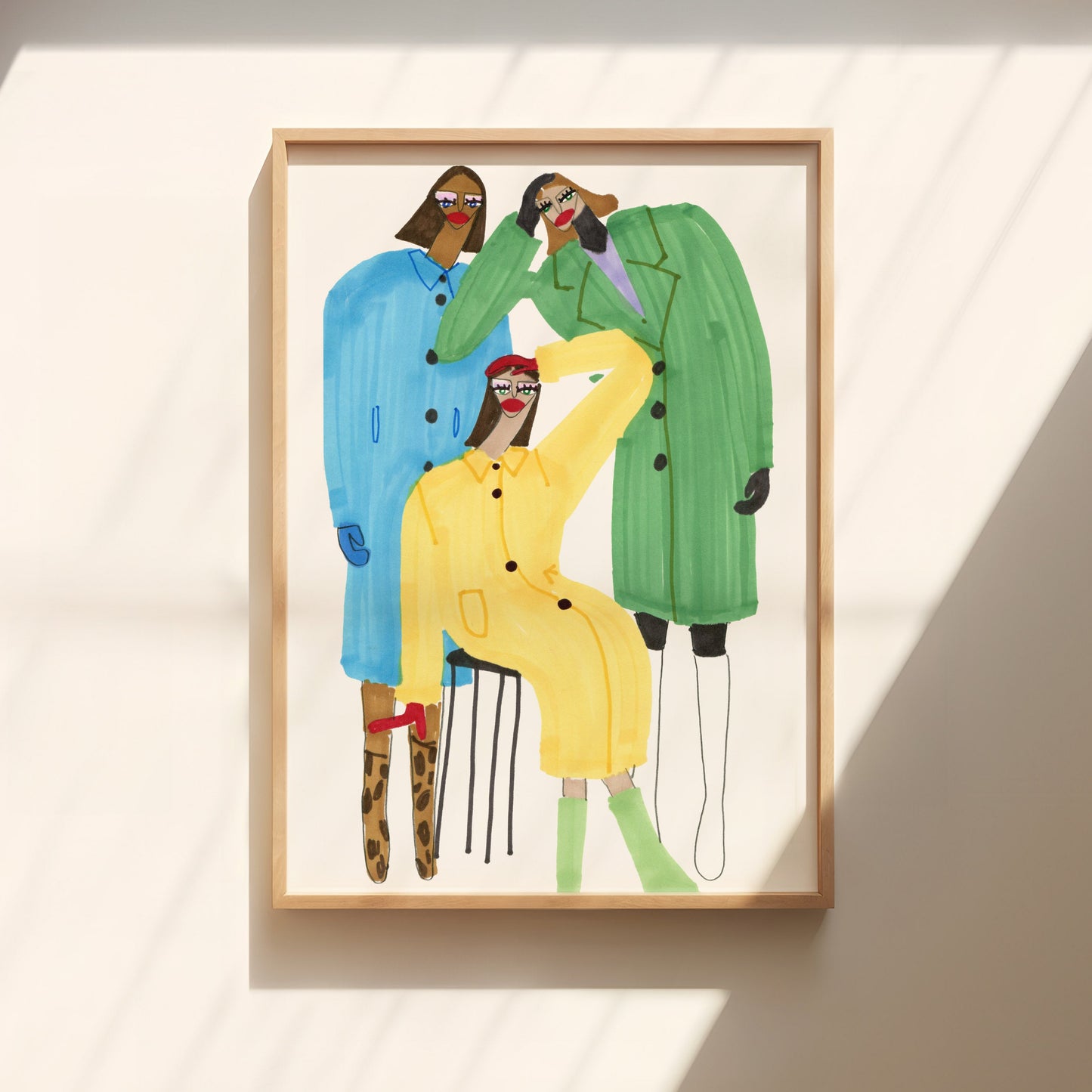 Girls in Green- Wydruk Artystyczny (14,8 x 21) 
